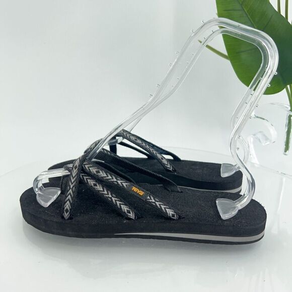 Teva Women's Olowahu Sandal Size 10 Thong Slide Flip Flop Black Tan Comfy - Picture 5 of 13